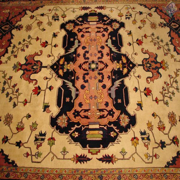 حدود دوازده متری دستباف هریس بخشایش طرح لچک ترنج خاص رنگ گیاهی - Image 10