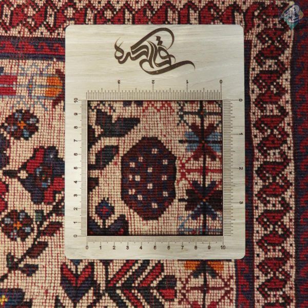 تابلو سایز پشتی دستباف سیرجان آنتیک رنگ گیاهی طرح ترنجی گل - Image 4