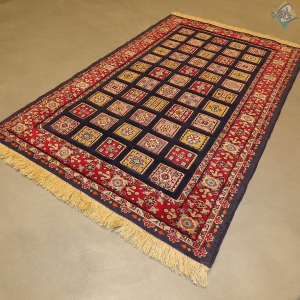 ذرع و نیم دستباف سوزنی فرش سیرجان تمام پشم رنگ گیاهی برجسته - Image 4