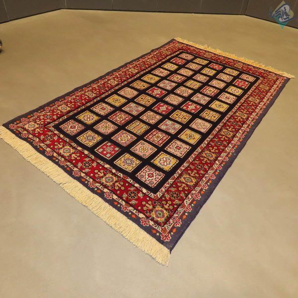 ذرع و نیم دستباف سوزنی فرش سیرجان تمام پشم رنگ گیاهی برجسته - Image 5