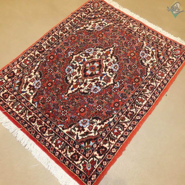 پشتی دستباف بیجار طرح ماهی پشم ریز - Image 6