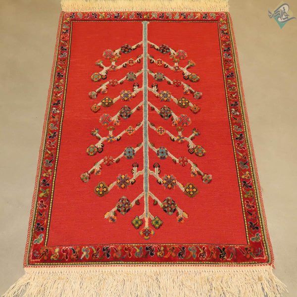 سایز پشتی سوزنی فرش دستباف سیرجان برجسته باف طرح درختی - Image 3