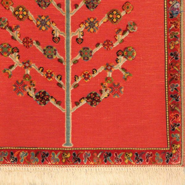سایز پشتی سوزنی فرش دستباف سیرجان برجسته باف طرح درختی - Image 4