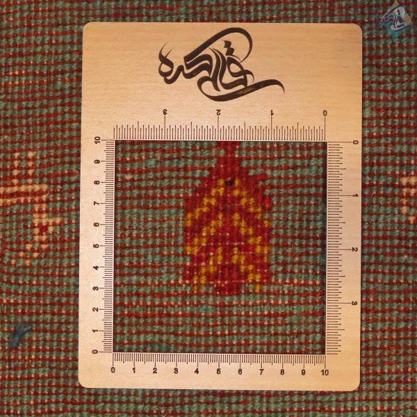 ذرع و چهارک دستباف گبه قشقایی طرح سه متن تمام پشم رنگ گیاهی - Image 7
