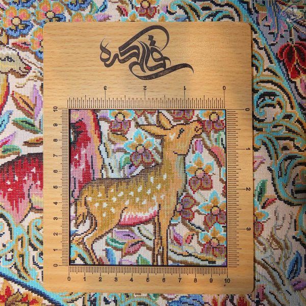 ذرع و چهارک دستباف تمام ابریشم قم تولیدی علی محمدی طرح جدید - Image 7