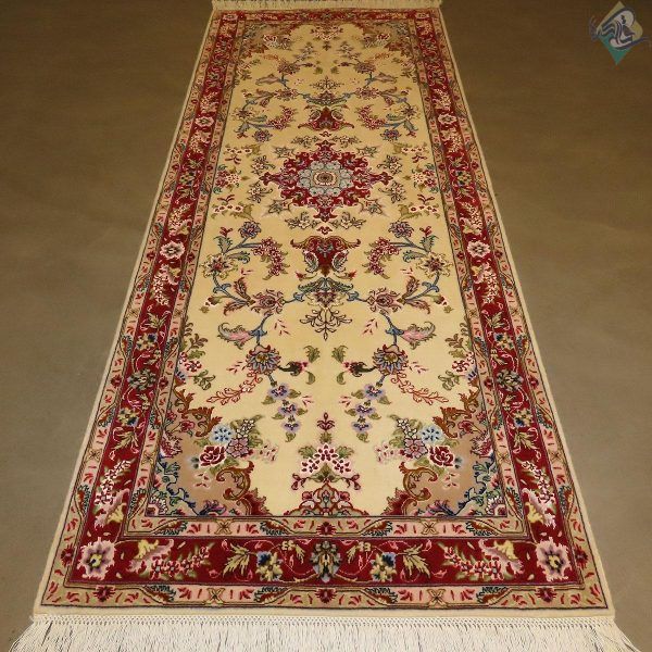 کناره دومتری دستباف تبریز طرح شیرفر گل ابریشم پنجاه رج - Image 2