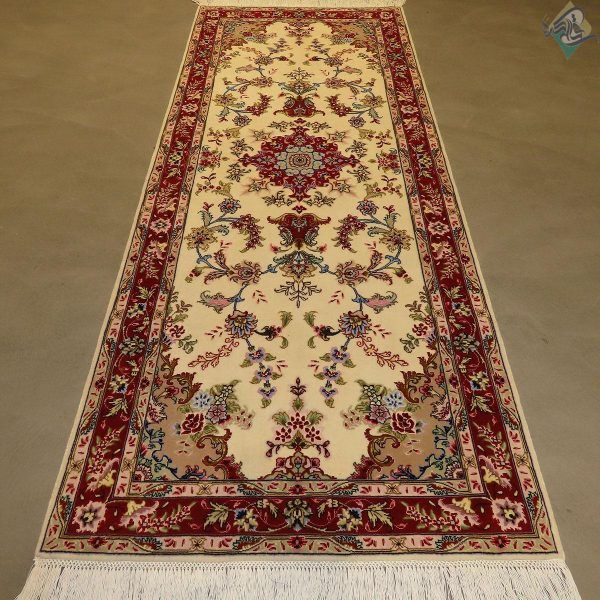کناره دومتری دستباف تبریز طرح شیرفر گل ابریشم پنجاه رج - Image 3