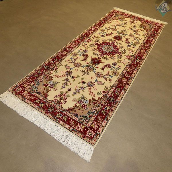 کناره دومتری دستباف تبریز طرح شیرفر گل ابریشم پنجاه رج - Image 5