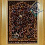 تابلو فرش دستباف تمام ابریشم قم مارک احمدی
