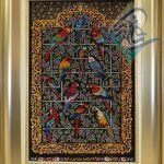 تابلو فرش دستباف تمام ابریشم قم مارک احمدی