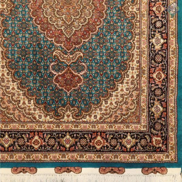 ذرع و چهارک دستباف طرح جدید ماهی کمال الملک گل ابریشم پنجاه رج - Image 3