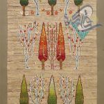 کناره دستباف قشقایی شیرازی طرح جدید شکوفه و سرو