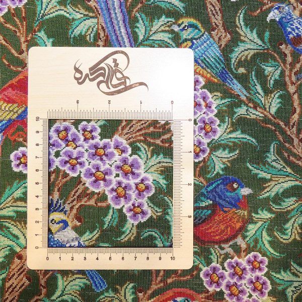 تابلوی دستباف تمام ابریشم قم طرح جنگل پرندگان تولیدی احمدی - Image 4