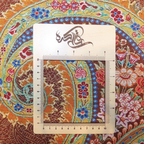 تابلوی دستباف تمام ابریشم قم طرح بته جغه تولیدی احمدی - Image 3