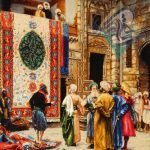 تابلو فرش دستباف تبریز طرح بازار قاهره ابریشمی
