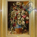 تابلو فرش دستباف تبریز نقشه گلدان تولیدی آفاق