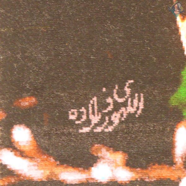 تابلو فرش دستباف تبریز طرح ببر چله ابریشم استاد باف - Image 3