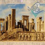 تابلو فرش دستباف تبریز طرح کاخ تچر تخت جمشید ابریشم