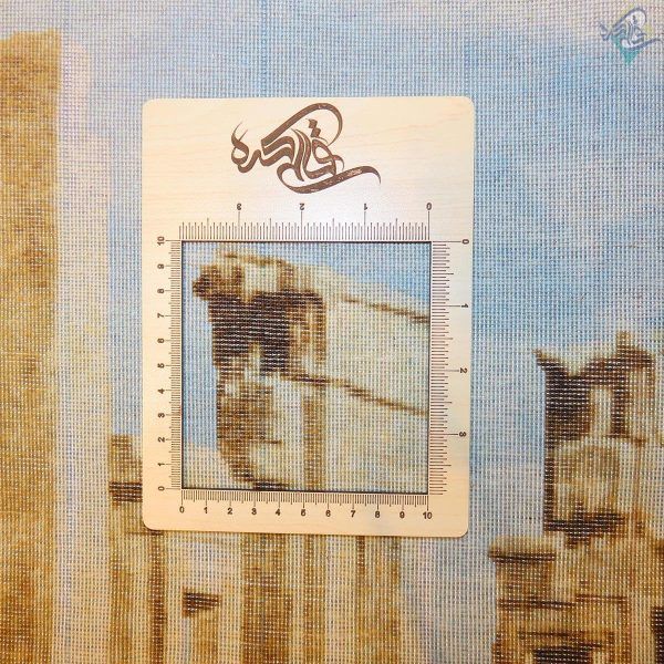 تابلو فرش دستباف تبریزتخت جمشید برجسته باف ابریشم بدون قاب - Image 2