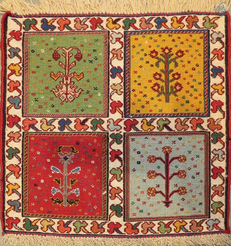 تابلو گلیم سوزنی سیرجان طرح خشتی اعلا باف ذهنی
