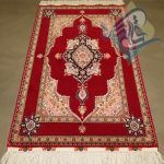 قالیچه دستباف تبریز نقشه جدید کف ساده گل ابریشم
