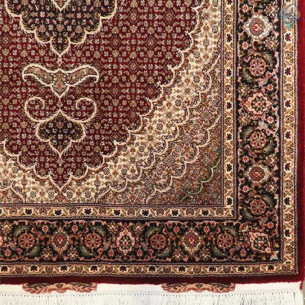 ذرع و نیم دستباف طرح جدید ماهی نه متن پنجاه رج گل ابریشم رنگ خاص - Image 4