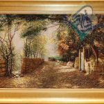 تابلو فرش دستباف تبریز نمنظره کوچه باغ