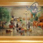 تابلو فرش دستباف تبریز منظره ایستگاه قطار