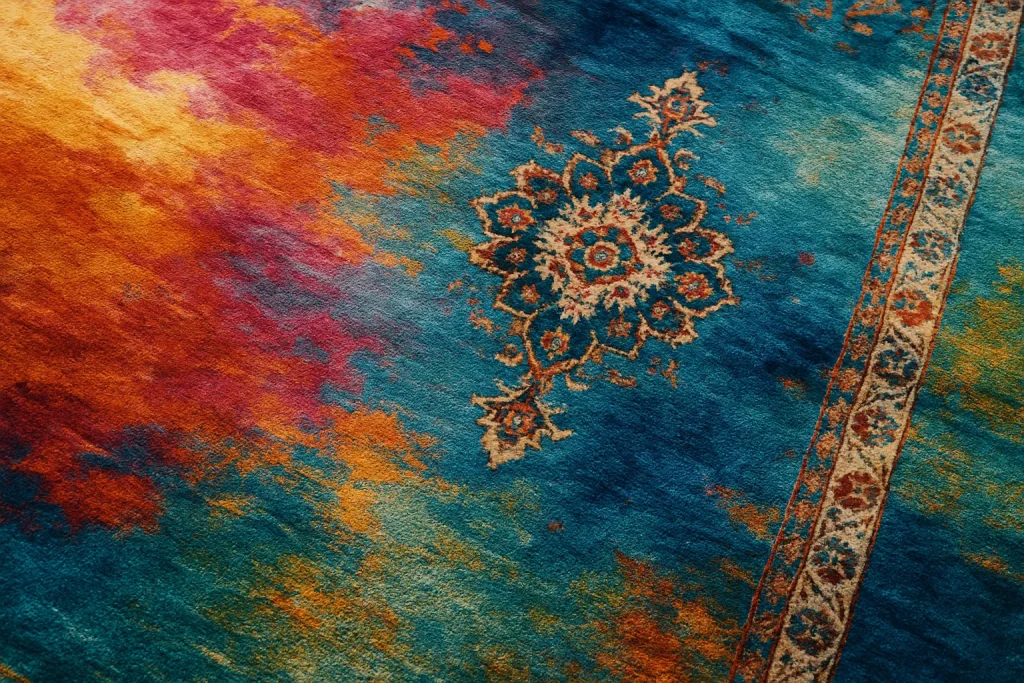 رنگ‌پردازی ذهنی و خلاقانه در فرش‌های نوین