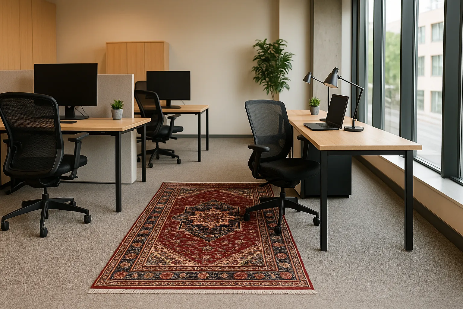 A_photograph_captures_a_modern_office_space_during