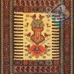 قالیچه دست باف گلیم سوزنی قوچان با طرح ذهنی بافت